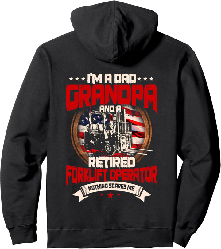 Gabelstaplerfahrer-Design auf der Rückseite der Kleidung Pullover Hoodie