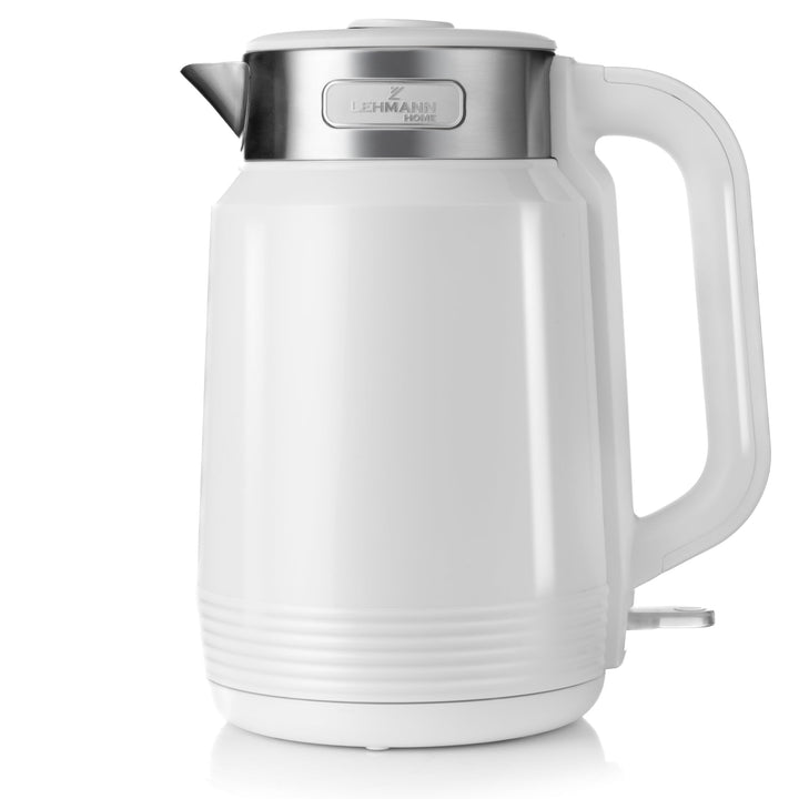 LEHMANN Elektrischer Wasserkocher Edelstahl 2L, 2200W, Schnelles Aufheizen, Doppelwand Design, 360°