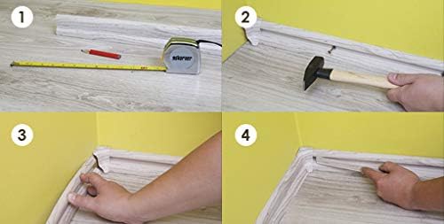 DQ-PP 16m Sockelleisten 52mm PVC Eiche Laminatleisten Fussleisten aus Kunststoff Dekore, 16m Sockell