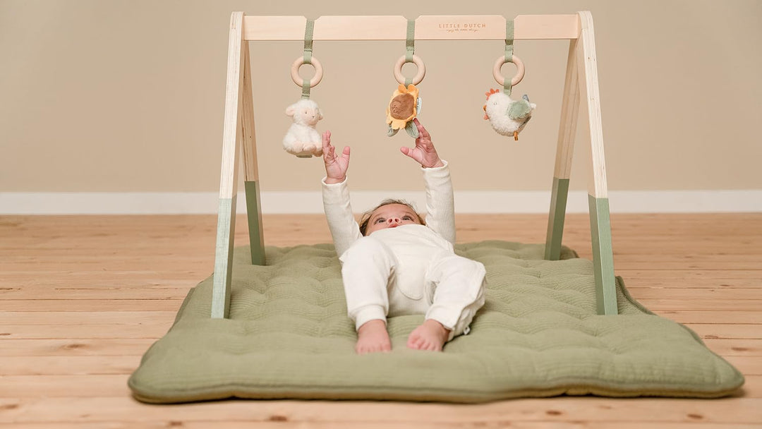 Little Dutch Baby Gym Spieltrapez Spielbogen Holz inkl. Anhänger grün - Little Farm