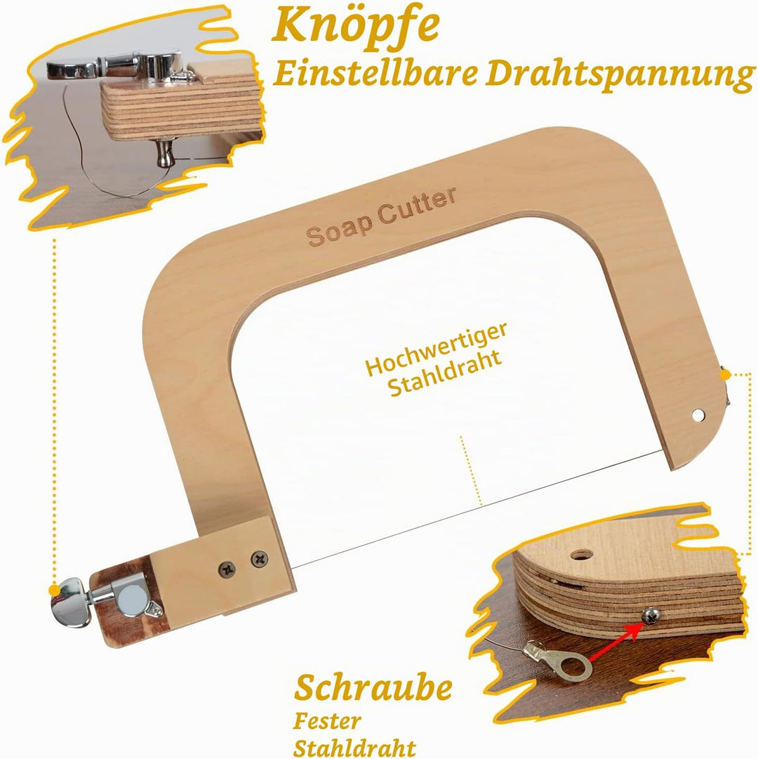 Holzseifenschneider Einstellbarer Drahtschneider Schneidwerkzeug für handgemachte Seifenherstellung