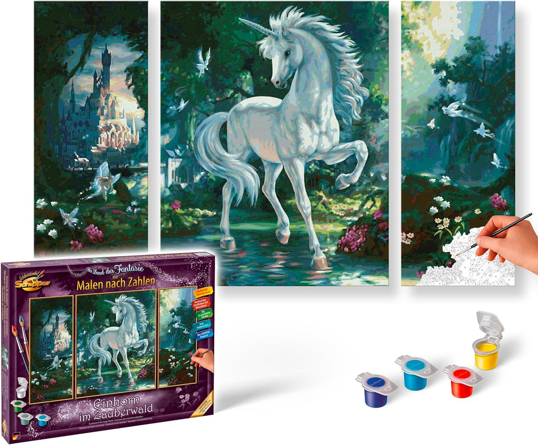 Schipper 609260866 Malen nach Zahlen - Einhorn im Zauberwald - Bilder malen für Erwachsene, inklusiv