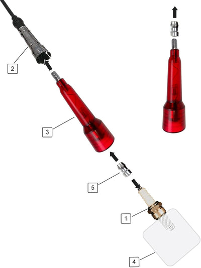 4 x Universal Zündkerzentester/Zündungstester Zündfunkentester Prüflampe für Zündsystem Durchgang Pr
