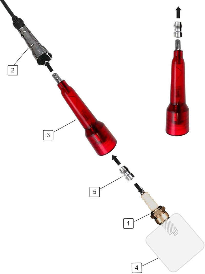 4 x Universal Zündkerzentester/Zündungstester Zündfunkentester Prüflampe für Zündsystem Durchgang Pr
