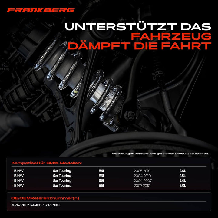 Frankberg 2x Federn Fahrwerksfeder Vorderachse Kompatibel mit 5er Touring E61 520 523 525 530 Kombi