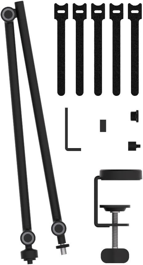 KRUX Arm 100 Mikrofonarm, Slim Design, bis 0,9 kg, 360° drehbar, Aluminium, Tischklemme, universelle
