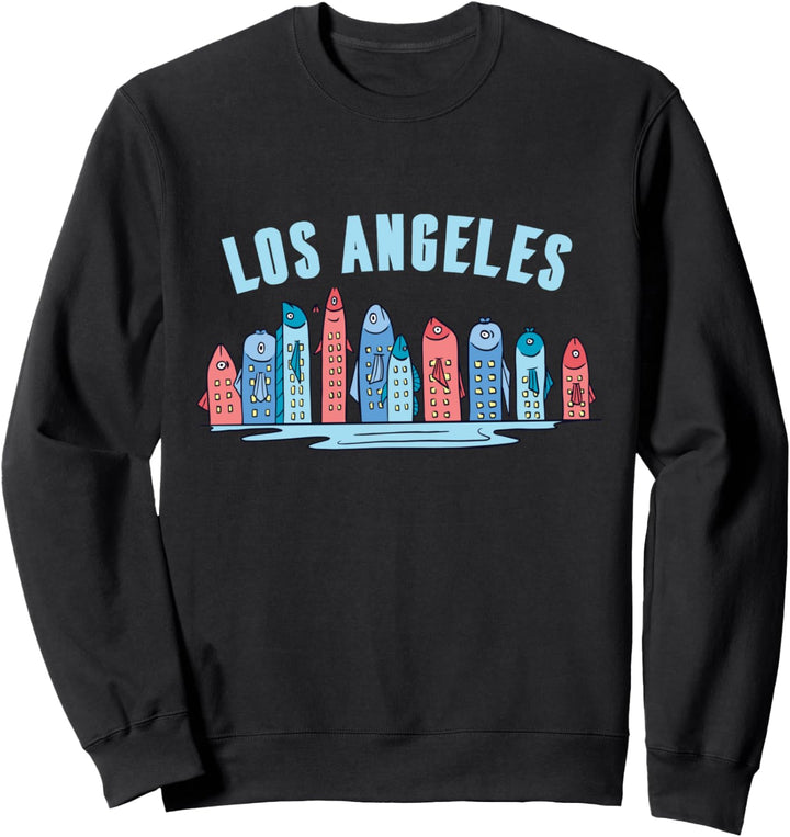 Los Angeles Skyline Fische LA Lustig Kalifornien Souvenir Sweatshirt