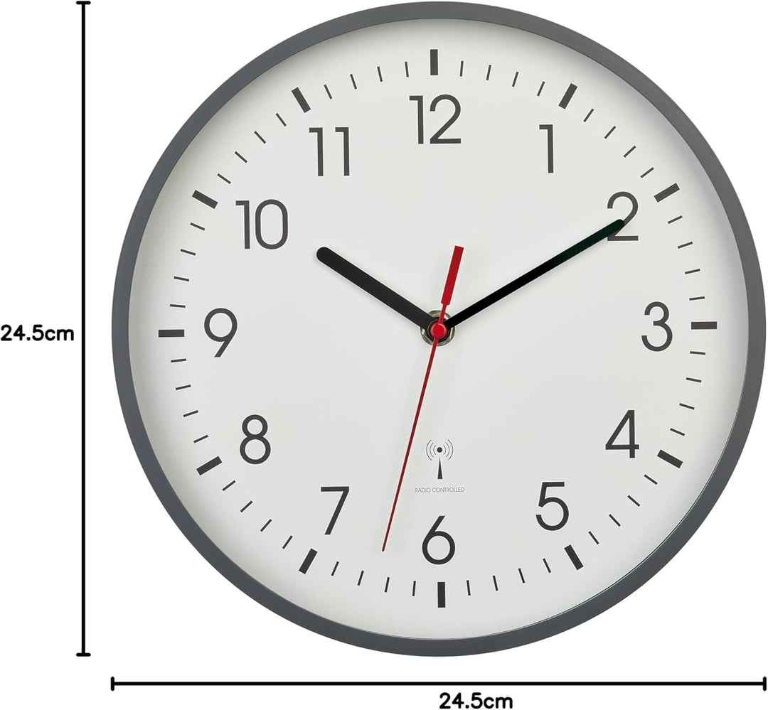 TFA Dostmann Analoge Funk-Wanduhr, 60.3550.10, höchste Genauigkeit, stilvoll, analog, Glasabdeckung,