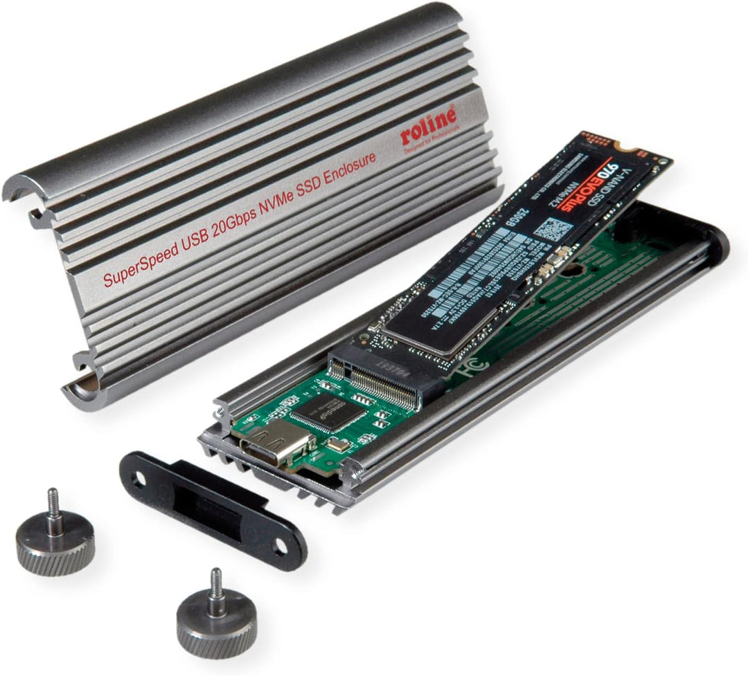 ROLINE Externes SSD-Gehäuse, M.2, NVMe zu USB 3.2 Gen 2x2 Typ C