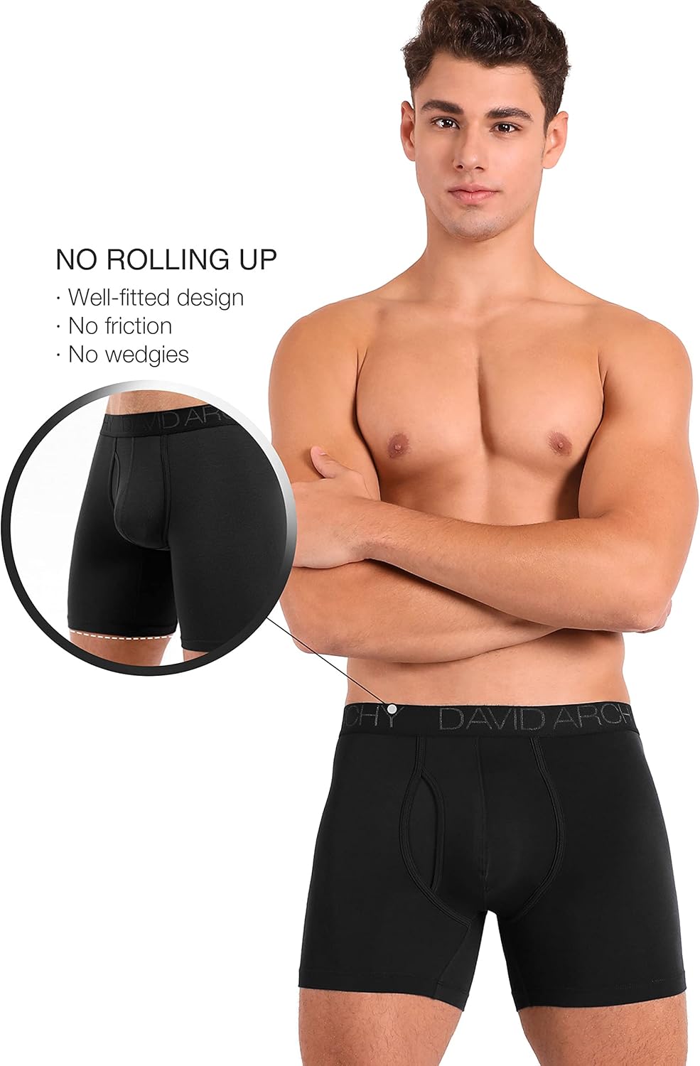 DAVID ARCHY Herren Boxershorts Mehrfachpack, Stretcken Klassischer Retroshorts, Unterhosen Männer, 5