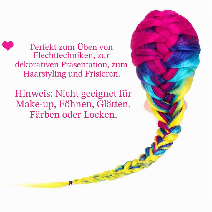TopDirect 80cm/31.5 Zoll Übungskopf Frisierkopf Friseur 100% Synthetisches Haar Perückenkopf Puppenk