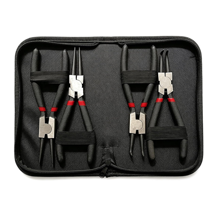 4 Stück Sprengringzangen Set, Sicherungsringzangen, Gerade interne und externe Sprengringzangen, See