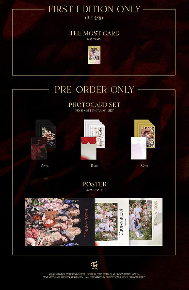 JYP ENTERTAINMENT Twice - More & More (9th Mini Album) Album+Extra Photocards Set (C ver.), C Ver.