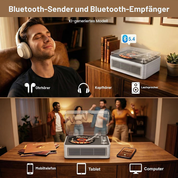 Gueray Tragbarer CD Player Bluetooth CD-Player mit Lautsprecher &amp; Radio &amp; Fernbedienung Unterstützt