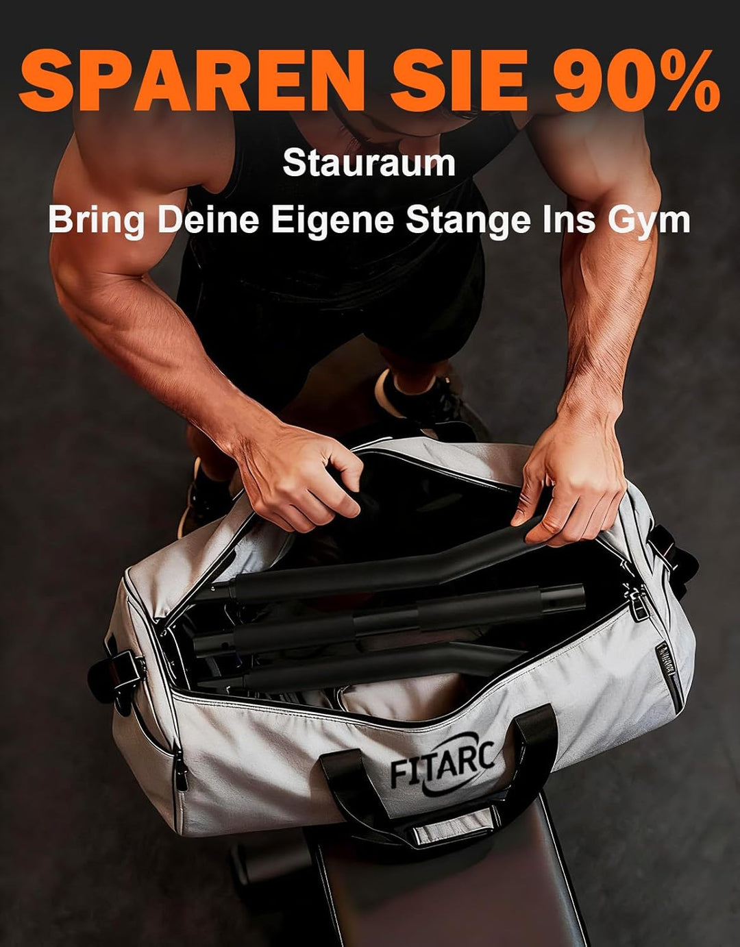 Fitarc Latzugstange 102 cm, durchgehender rutschfester Griff, Lat Pulldown Stange für Kabelzugmaschi