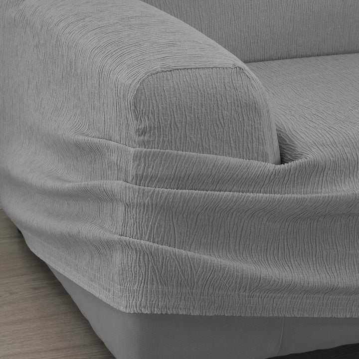 Martina Home Elastischer Sofabezug Modell Emilia 3 Plätze grau 3 Sitzer Grau, 3 Sitzer Grau