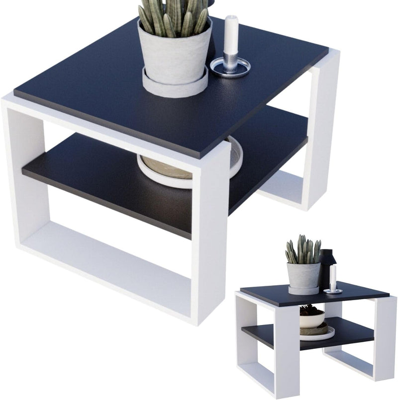 CraftPAK Wohnzimmer Tisch für Couch aus hochwertigem Holzwerkstoff, Stabiler & moderner Couchtisch m