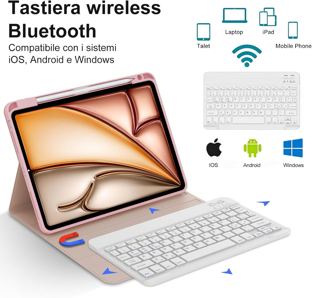 FOGARI Für iPad Air 11/5/4. Generation und iPad Pro 11 Tastaturabdeckung | Abnehmbare Bluetooth-Tast
