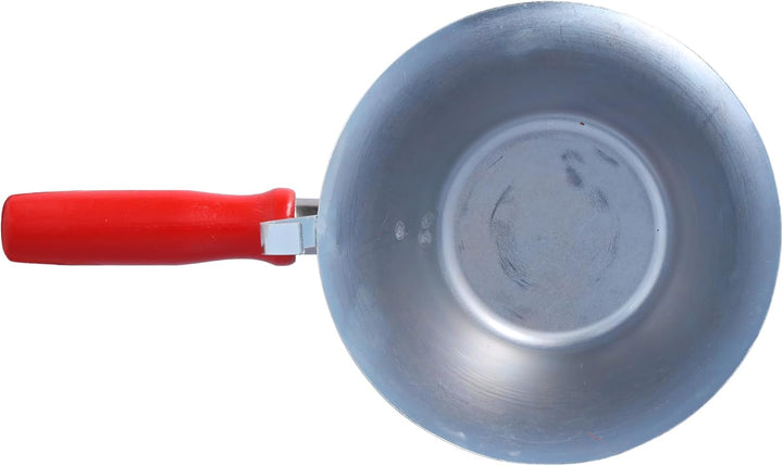 STUBAI Mörtelpfanne verzinkt 180 mm | Profi Gipserpfanne inkl. rotem Holzheft für Putz- und Spachtel