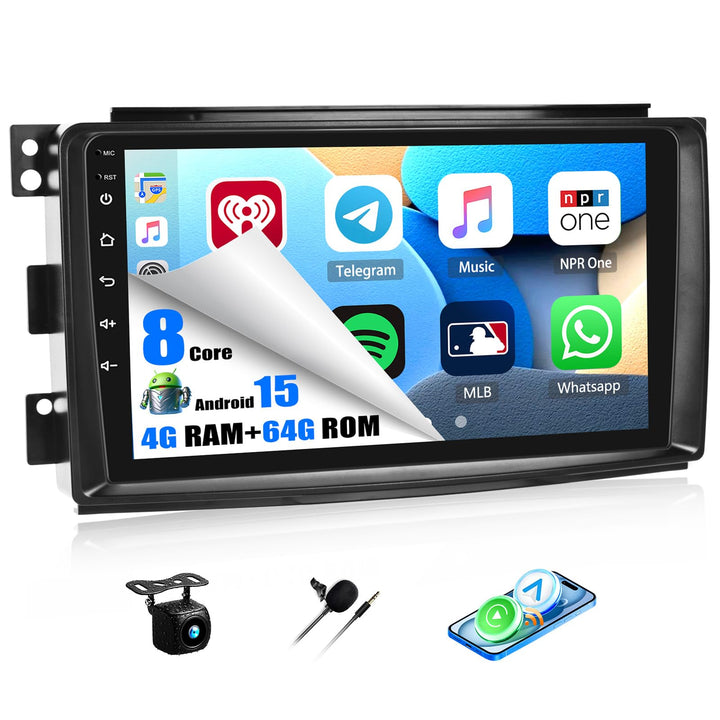Qualcomm 4G+64G 8Kern CAMECHO Android 15 Autoradio für Mercedes Benz Smart Fortwo 2005-2010 mit Carp