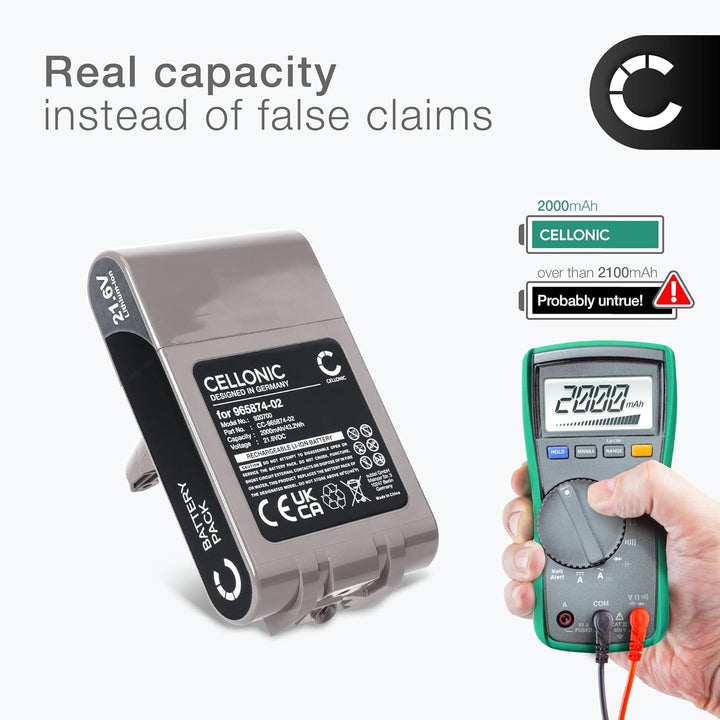 CELLONIC Akku kompatibel mit Dyson V6, V6 Motorhead Pro Exclusive, DC62, DC62 Animal/Animalpro, DC74