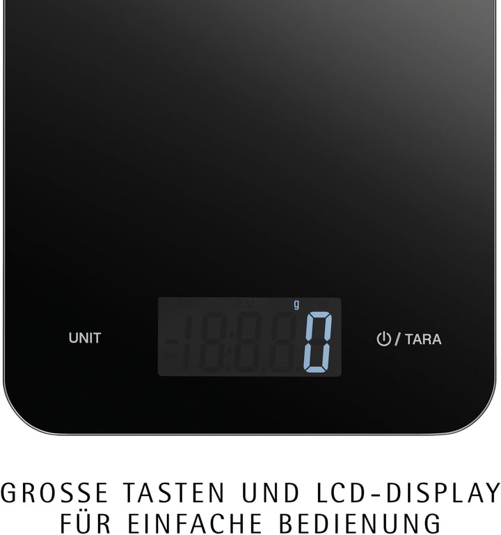 WMF Digitale Küchenwaage 23 x 15 x 2 cm, Backwaage, Haushaltswaage, Sicherheitsglas, grammgenau, Tar