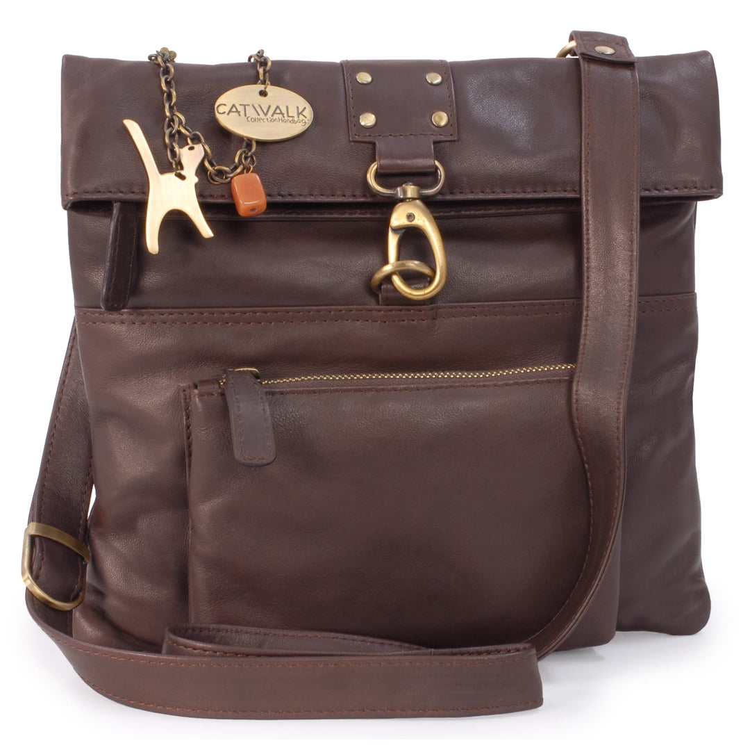 Catwalk Collection Handbags - Leder - Damen Leder Umhängetasche/Handtasche/Messenger/Schultertasche