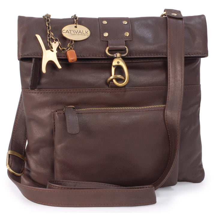 Catwalk Collection Handbags - Leder - Damen Leder Umhängetasche/Handtasche/Messenger/Schultertasche