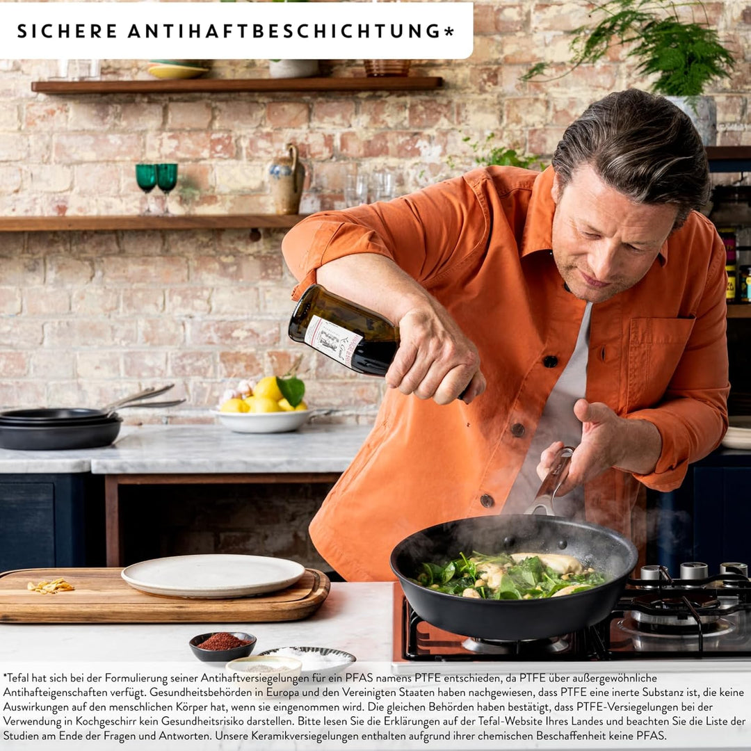 Jamie Oliver by Tefal Cook's Direct Kochgeschirr-Set, 5-tlg., Pfannenset induktionsgeeignet und back
