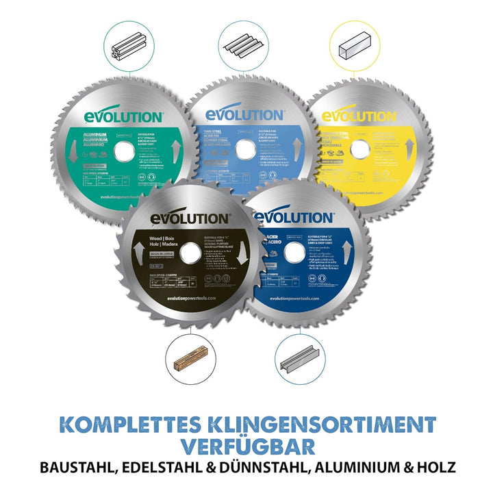 Evolution (T210TCT-68CS) - 210 mm Sägeblatt zum Schneiden von Dünnstahl - Metall-Sägeblatt mit Hartm