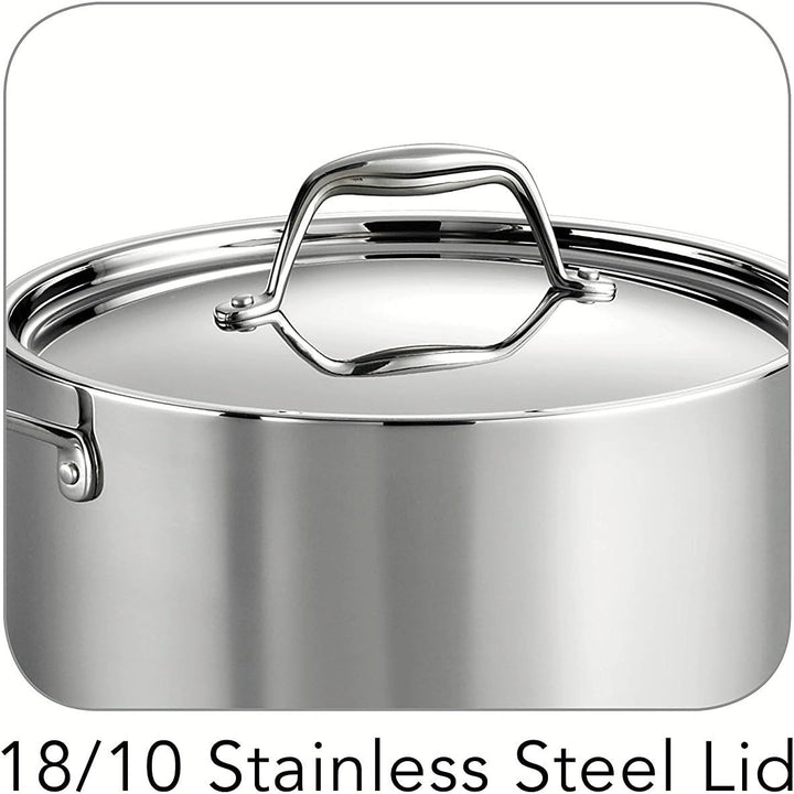 Tramontina 80116/040DS Gourmet 18/10 Stainless Steel Induction-Ready Tri-Ply Clad Covered Sauce Pot,