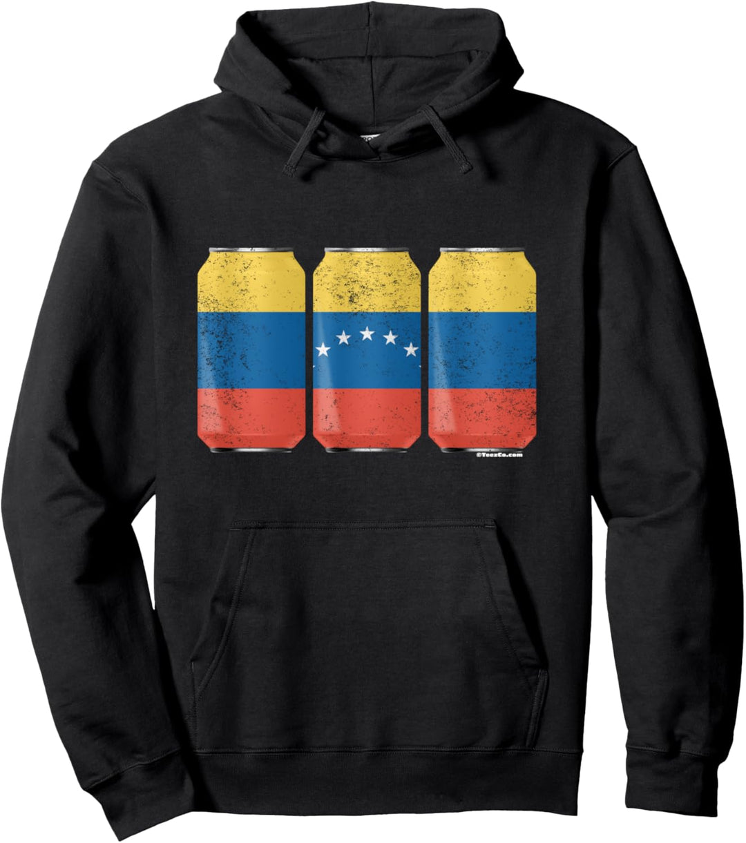 Cool Graphic Beer Cans Venezuela Flag Pullover Hoodie