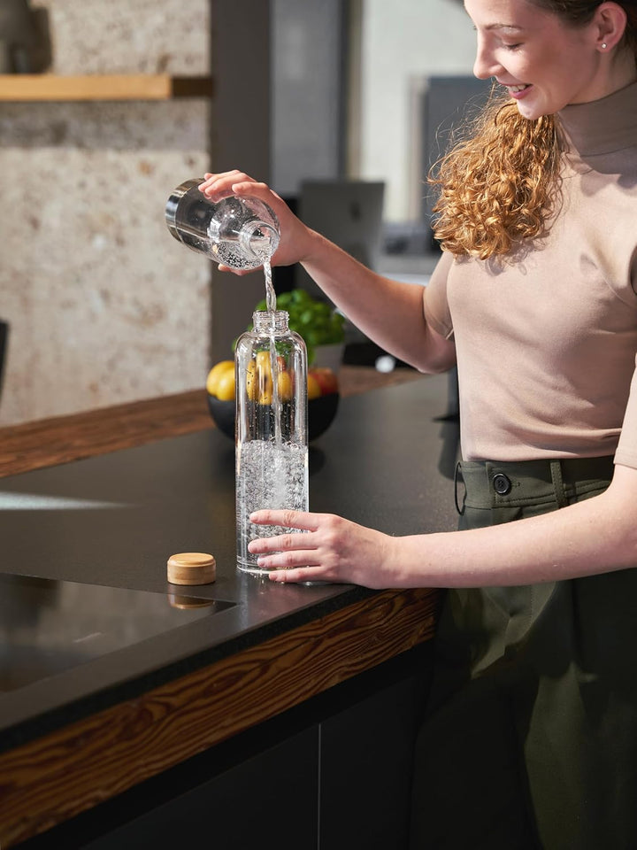 spottle Trinkflasche aus Glas 1l - Glasflasche 500ml - 750ml - 1 Liter mit Neoprenhülle/Schutzhülle