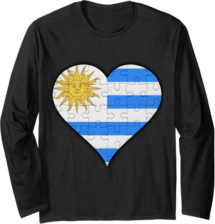 Uruguay Uraguyan Flagge Herz Langarmshirt