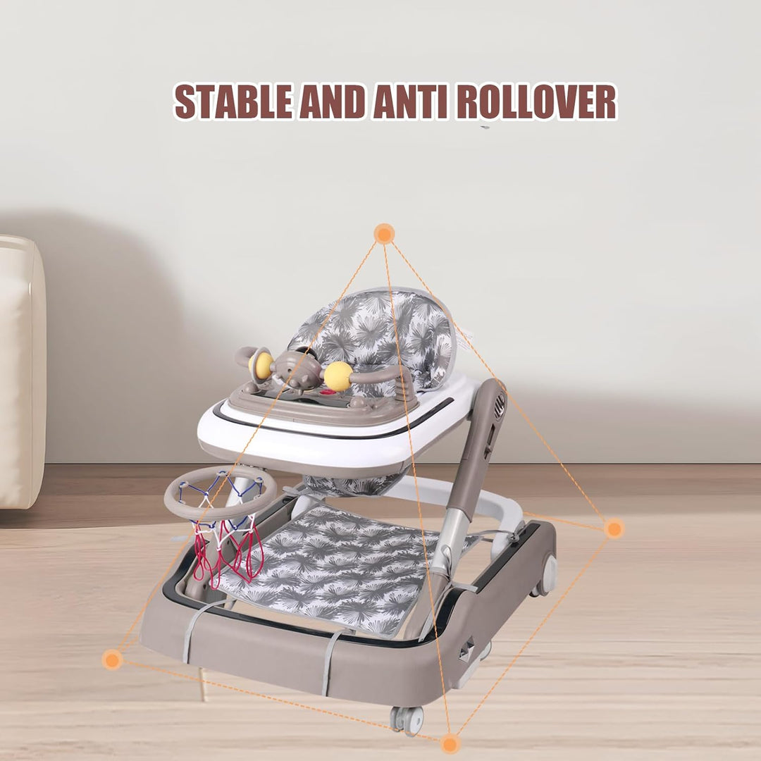 Lauflernhilfe für Babys mit Spielset und Bodenmatte, robust, faltbar, mit 5 verstellbaren Positionen