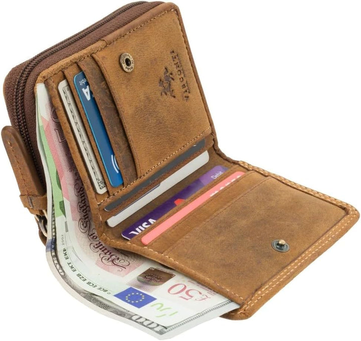 VISCONTI Twofold Leder Damen Geldbörse Portmonee Rainbow Multicolor/Mehrfarbig Small Purse(RB53) Oil