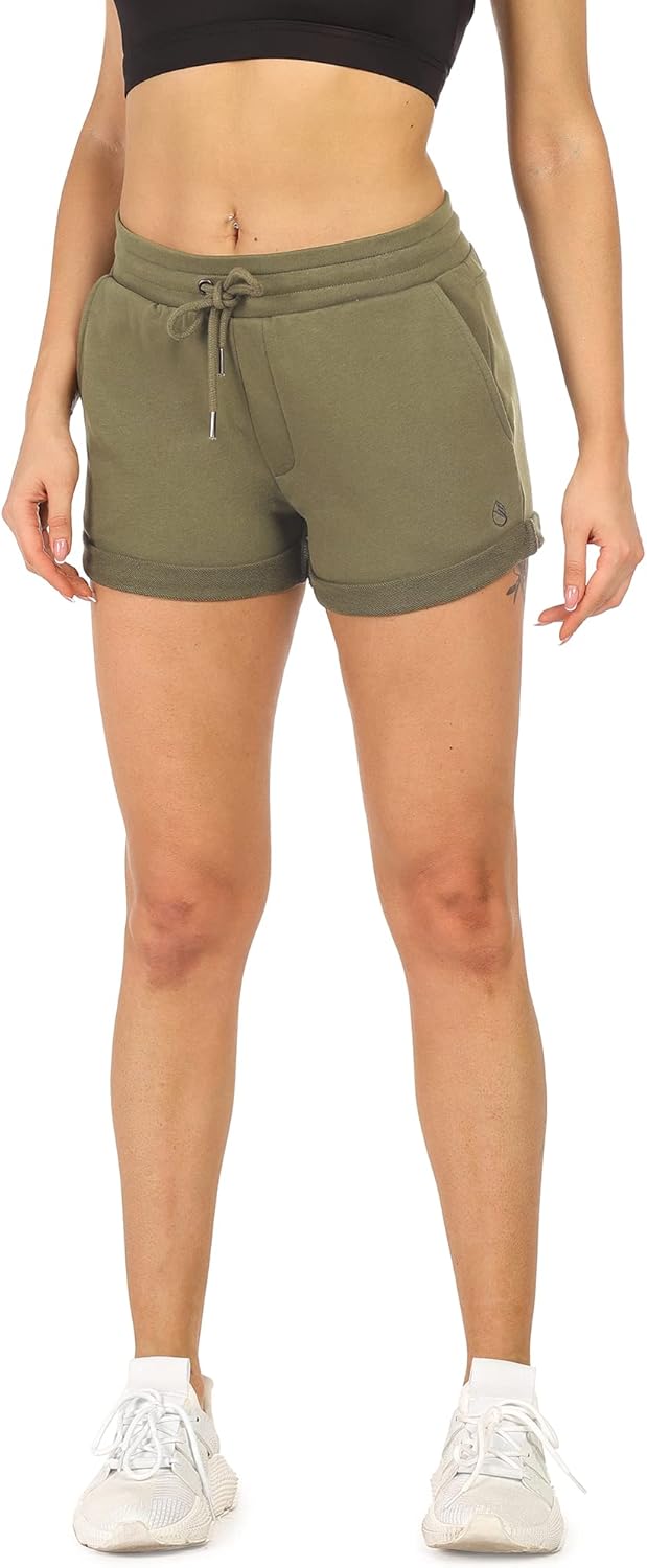 icyzone Damen Sportshorts Kurze Sporthose Atmungsaktive Laufshorts Bequeme Trainingsshorts für Fitne