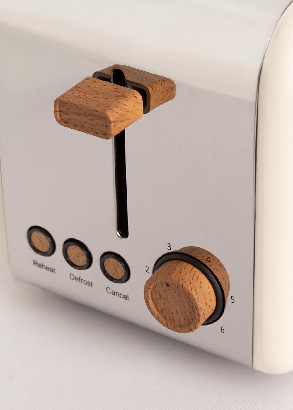 CREATE/TOAST RETRO/Toaster Cremeweiss / 6 Leistungsstufen, Krümelschublade, Thermostat, Auftauen, Au