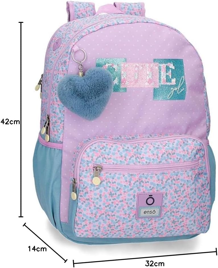 Enso Süsses Mädchen Schulrucksack für Laptop 15.6" Lila 32x42x14 cm Polyester 18.82L Mochila Escolar