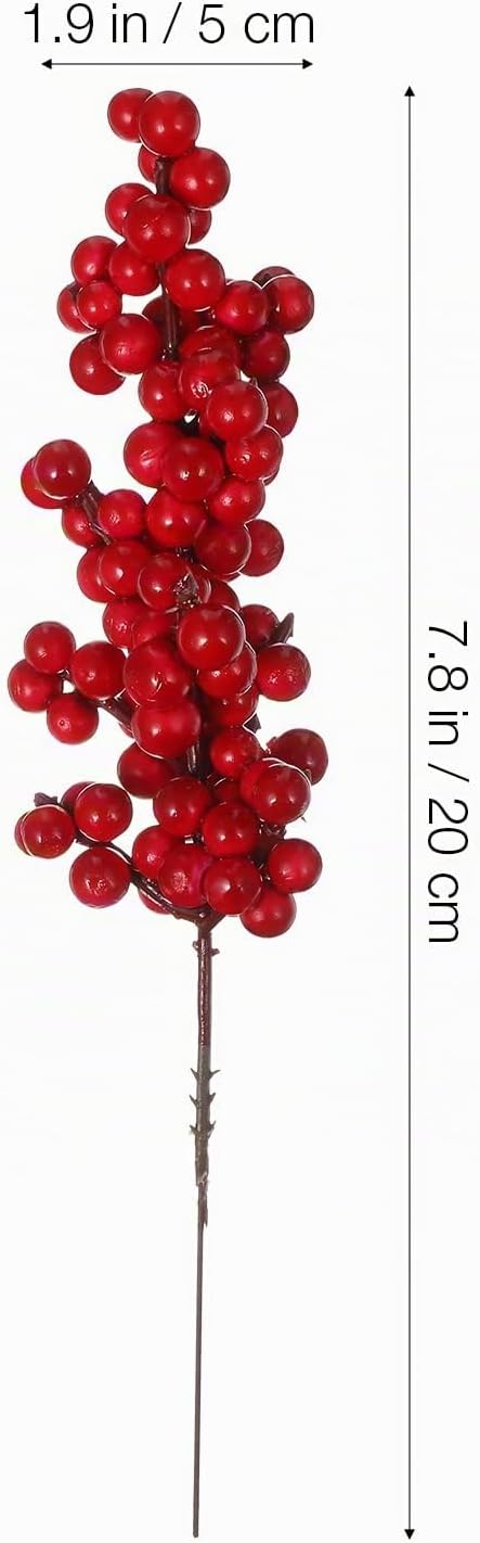 FOMIYES 8st Weihnachtsrote Frucht Zweig Der Stechpalmenbeeren Künstliche Rote Beerenstiele Gefälscht