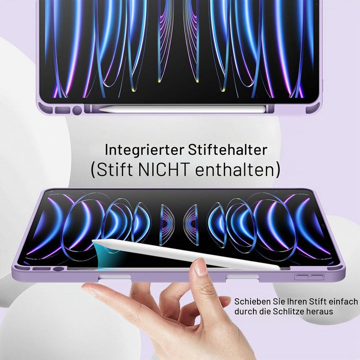 JETech Hülle für iPad Pro 12,9 Zoll (6./5. Generation, Modell 2022/2021) mit Stifthalter, Unterstütz
