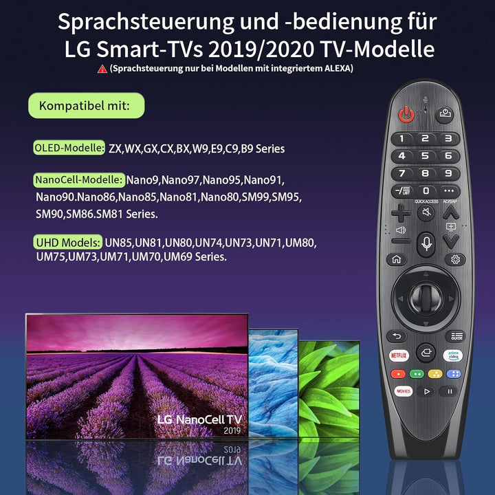 Gvirtue Magic Fernbedienung für LG TV Fernbedienung für LG MR20GA AKB75855501 MR19BA MR18BA Magic Re