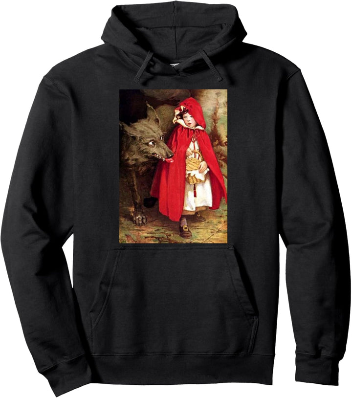 Vintage Märchen Bad Wolf und Rotkäppchen Pullover Hoodie