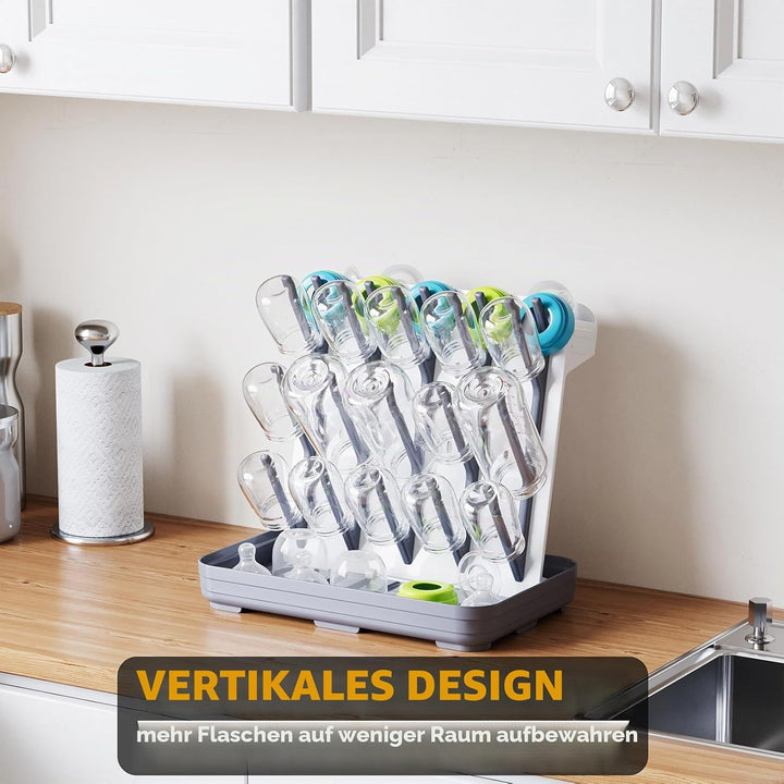 SpaceAid Abtropfgestell für Babyflaschen mit 20 Haken, platzsparendes Küchenflaschenregal, vertikale