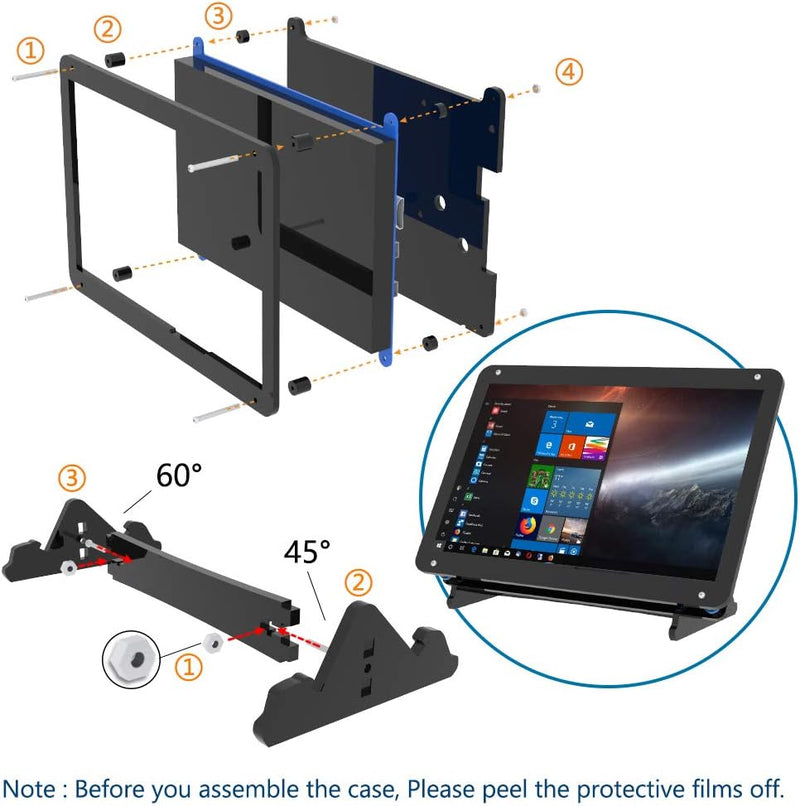 7 Inch Touch Screen Monitor for Raspberry Pi, Portable IPS Display 1024 * 600 HDMI Touchscreen with