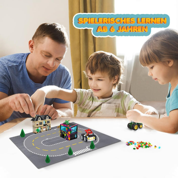 Lekebaby 6 Platten-Set Stadt Gerade Strassen Grundplatte, 25.5 * 25.5cm Städte Strassenplatten 100%