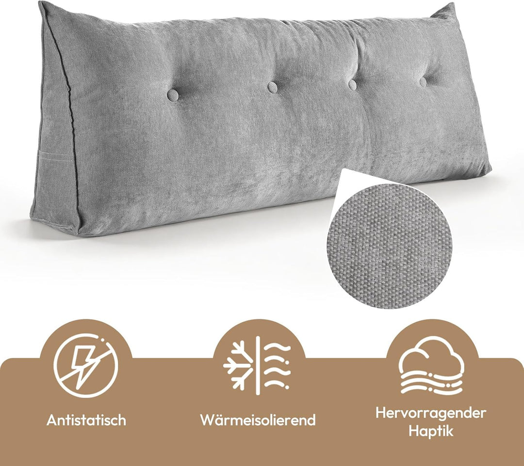 Treeboy Lesekissen Bett & Sofa Rückenkissen, Keilkissen mit abnehmbarem Chenille-Bezug - Ergonomisch