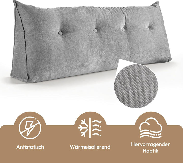 Treeboy Lesekissen Bett & Sofa Rückenkissen, Keilkissen mit abnehmbarem Chenille-Bezug - Ergonomisch