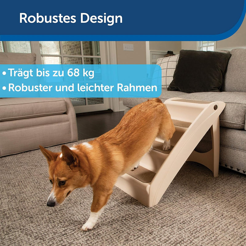 PetSafe CozyUp Klappbare Haustiertreppe, Mit Rutschfesten Stufen, Für Haustiere bis zu 68 kg, 51 cm