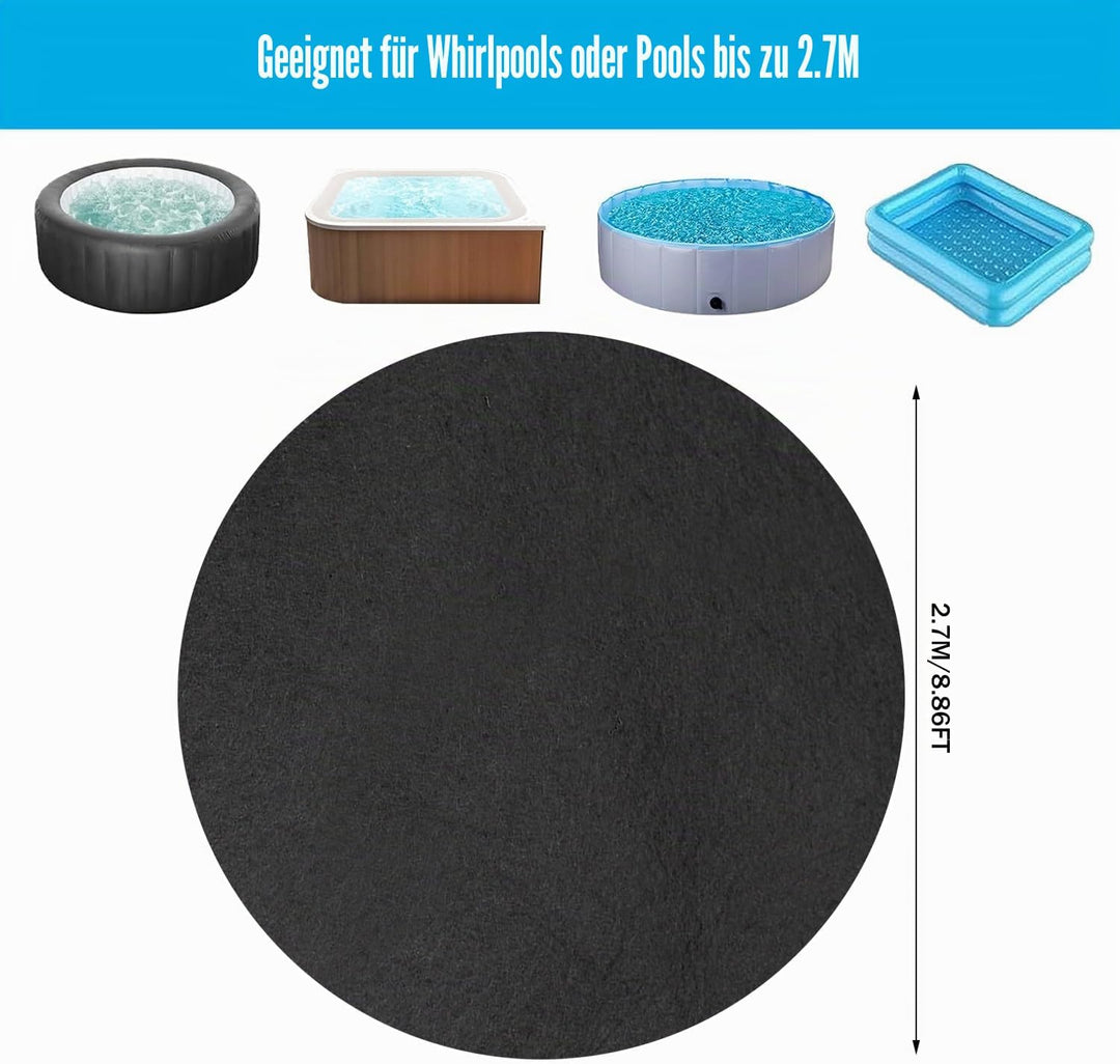 270CM Pool Bodenplane,Runden Poolmatte,Poolunterlage Bodenschutzplane Bodenmatte Poolunterlage Matte
